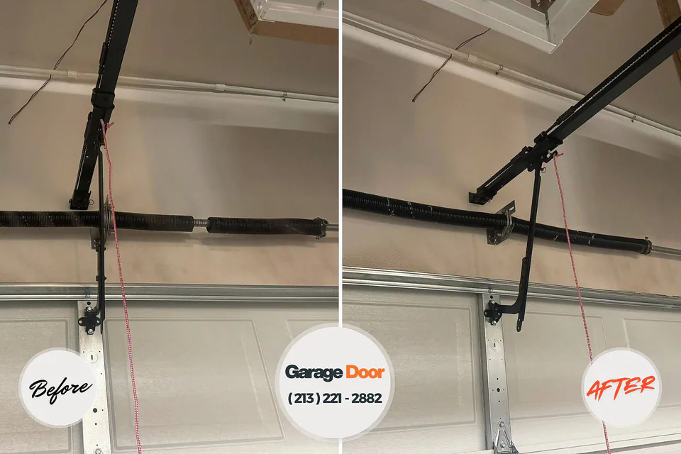 Before and after: garage door repair Homewood, AL